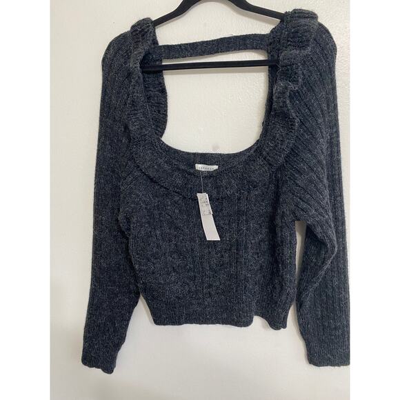 NWT Topshop Ruffle Back Cutout Flutter Boat Neck Sweater MED - Picture 10 of 11